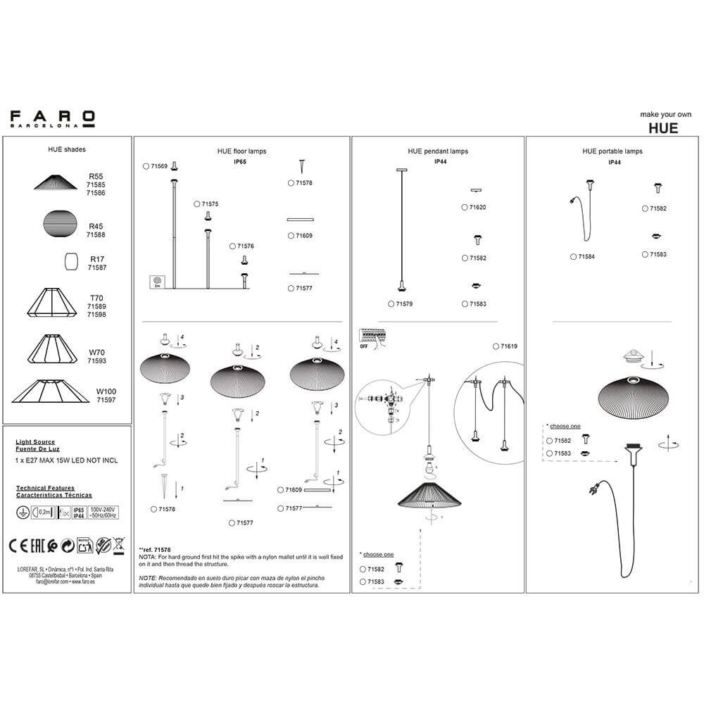 Outdoor Lampenschirm R17 für Hue Structure
