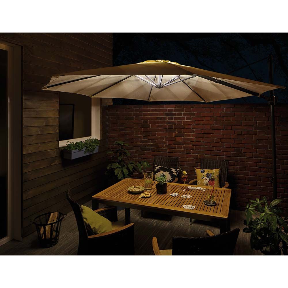 Bande de LED arrière pour parasol IP44 3000K 4x0, 4m USB