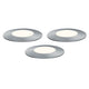 LED Plug & Shine Floor Mini Erweiterungsset IP65 24V 3000K 3x2, 5W in drei separaten Bodeneinbaustrahler-Designs.