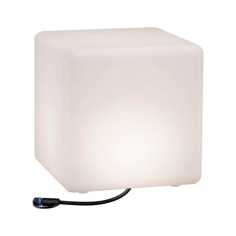 LED Plug & Shine Lichtobjekt Cube 30x30cm IP67 24V 3000K 575lm - dekorativer, warmweißer Cube für Außenbereiche.