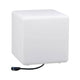 LED Plug & Shine Lichtobjekt Cube 30x30cm IP67 24V 3000K 575lm. Weißer dekorativer Würfel für den Außenbereich.