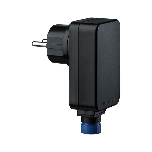 Plug & Shine LED-Trafo IP44 24V DC 21W für Outdoor-Lichtinstallation, schwarz mit Steckanschluss