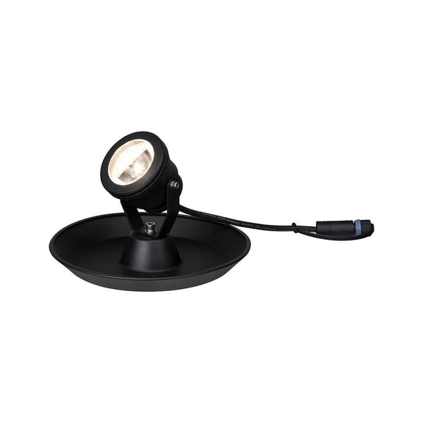 LED Plug&Shine Unterwasser-Spot IP68 3000K 24V 4W mit Anschlussleitung und Metallteller für Teichbeleuchtung.
