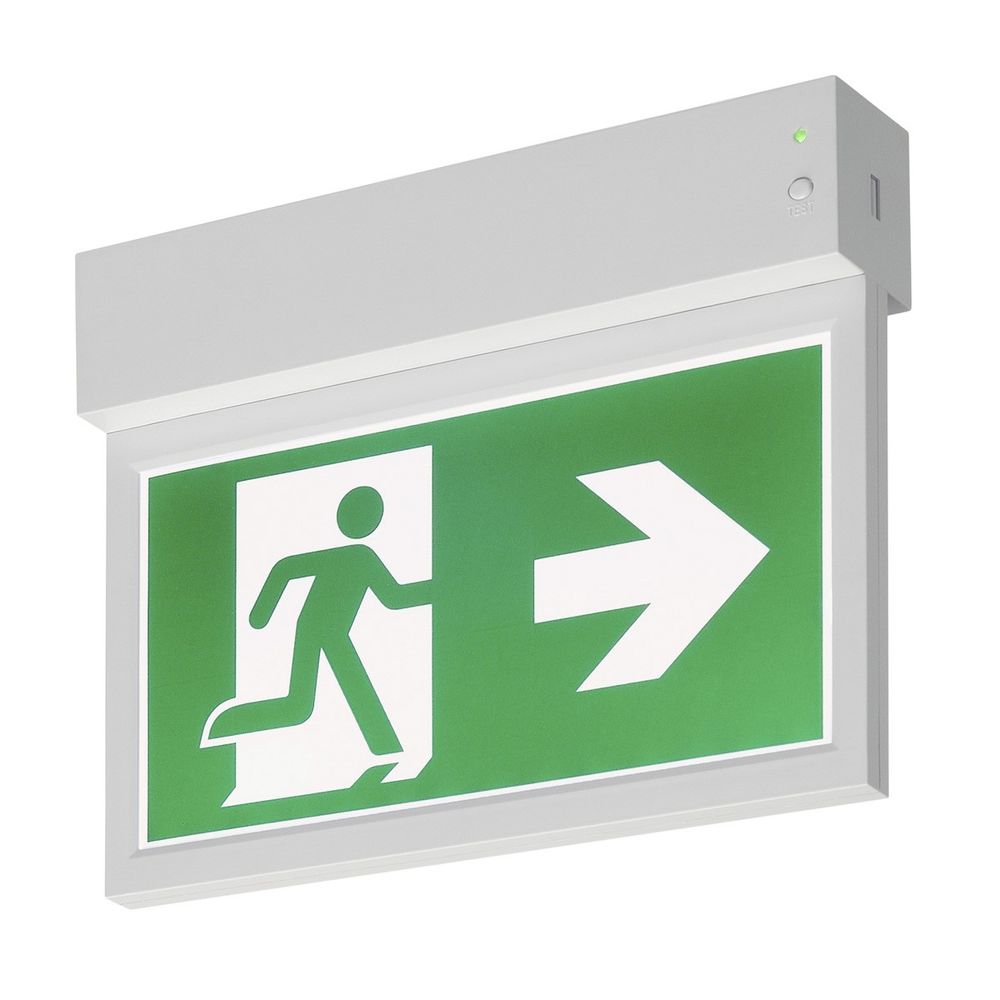 P-Light Emergency Exit Sign Wall & Ceiling Lamp White