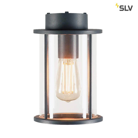 Photonia Outdoor Deckenleuchte A60 Rund Anthrazit mit klarem Glas und Aluminium, ideal für den Außenbereich