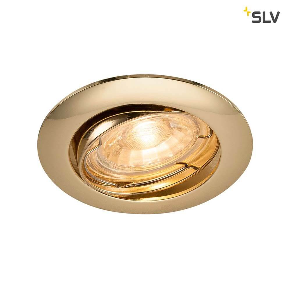 Pika QPAR51 Deckeneinbauleuchte Schwenkbar Messing - elegante Einbauleuchte mit individuell ausrichtbarem Licht.