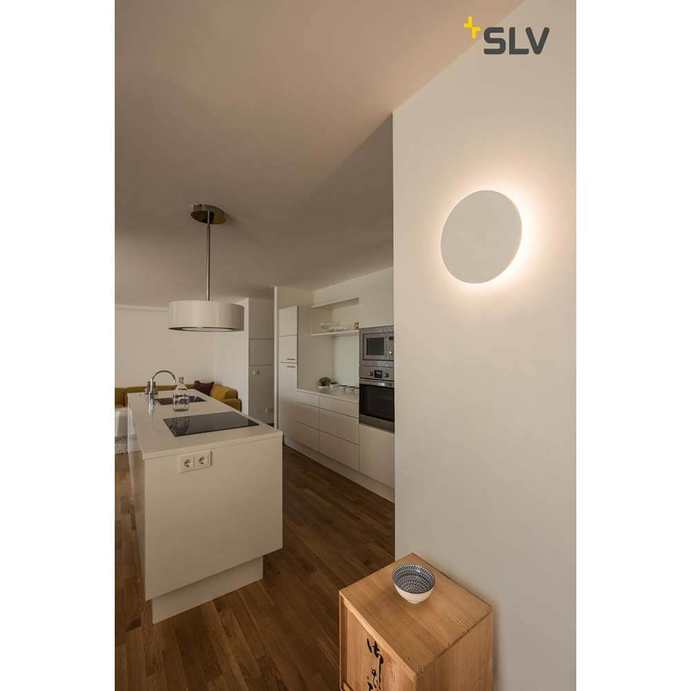 Plastra Gips Wandleuchte LED 3000K Rund Ø33cm in modernem Küchenambiente