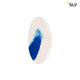 Plastra Gips Wandleuchte LED 3000K Rund Ø33cm in weiß mit blauer Farbgestaltung