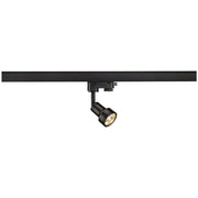 PURI Lampenkopf Schwarz GU10 max. 50W inkl. 3P.-Adapter, schwenkbarer LED-Strahler für 3-Phasen-Schiene