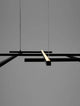 Pace LED Pendelleuchte 6-flammig 3000K – moderne schwarze Designer-Pendelleuchte aus Aluminium und Acryl, 204x102 cm, warmweißes LED-Licht