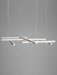 Pace LED Pendelleuchte 6-flammig 3000K schwarz, modernes Aluminium-Acryl Design, 204x102 cm, Schlafzimmer/Wohnzimmer