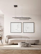 Pace LED Pendelleuchte 6-flammig 3000K schwarze Designer-Pendelleuchte über modernem Wohnzimmer mit Sofa