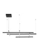 Pace LED Pendelleuchte 6-flammig 3000K schwarze Designer-Pendelleuchte aus Aluminium und Acryl, modern, 204x102 cm
