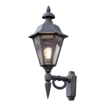 Palla Applique da Esterno Nera, vetro acrilico fumé, elegante illuminazione esterna per il giardino.