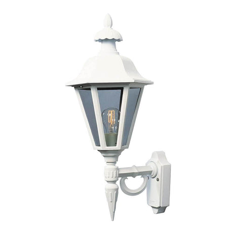 Pallas outdoor wall light white, smoked acrylic glass with an elegant design and clear illumination.