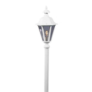 Cabeça de iluminação Pallas para candeeiro de poste 41cm Branco, projetor exterior elegante em Branco com superfícies de vidro claras.