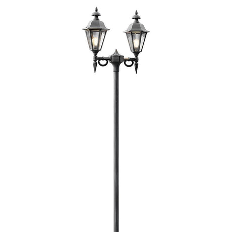 Pallas Leuchtenkopf 2-delad för mastlampa svart, rökt med två lanternor i elegant utseende.