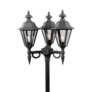 Pallas Leuchtenkop 3-delig voor Mastlamp Zwart, Rookkleurig met drie lampen.