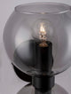 Palmer Wandleuchte Ø 13cm E14 2-flammig Schwarz, Rauch mit Rauchglas und sichtbarer Lichtquelle.