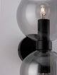 Palmer Wandleuchte Ø 13cm E14 2-flammig Schwarz, Rauch mit rauchglas Schirmen und sichtbaren Lichtquellen.