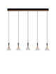 Paluz LED Pendelleuchte Balken 90,5 cm 5-flammig 3000K Schwarz, Roségold mit modernem Design.