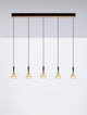 Paluz LED Pendelleuchte Balken 90,5 cm 5-flammig 3000K Schwarz, Roségold in modernem Design.