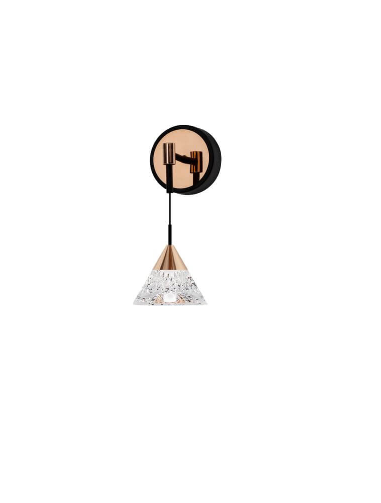 Paluz LED Wandleuchte 3000K Schwarz, Roségold mit elegantem Design und hochwertigem Material.