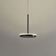 Schlanke Panzeri Bella LED-Pendelleuchte mit rundem Schirm und integriertem Acryldiffusor.