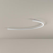 Panzeri Brooklyn semi-ring LED ceiling lamp on the ceiling in a modern design, ideal for stylish interiors.