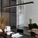 Panzeri Brooklyn Line LED-Pendelleuchte in modernem Büro mit eleganter Beleuchtung