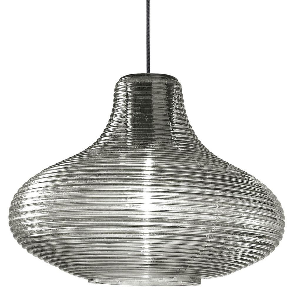Panzeri Emma pendellampe med retro glass i unikt, bølget design.