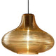 Panzeri Emma pendellampe med retro glass i elegant gyllent design