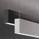 Panzeri Giano LED-Pendelleuchte indirekt/direkt UGR <19 in Schwarz und Weiß, modernes Design für Büros und Flure.