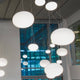 Panzeri Gilbert Glas Pendelleuchte in modernem Design mit diffusem Licht.