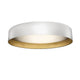 Panzeri Ginevra LED Deckenlampe Gold mit weißem Äußeren und goldener Innenseite.