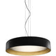 Panzeri Ginevra LED Hängelampe indirekt/direkt in Schwarz und Gold mit mikroprismatischem Diffusor.