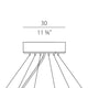 Technische Zeichnung des Panzeri Golden Ring Baldachin mit 30cm Länge und 6 Eingängen.
