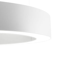 Panzeri Golden Ring LED-suspension dimmable avec un design rond en aluminium blanc et éclairage LED.