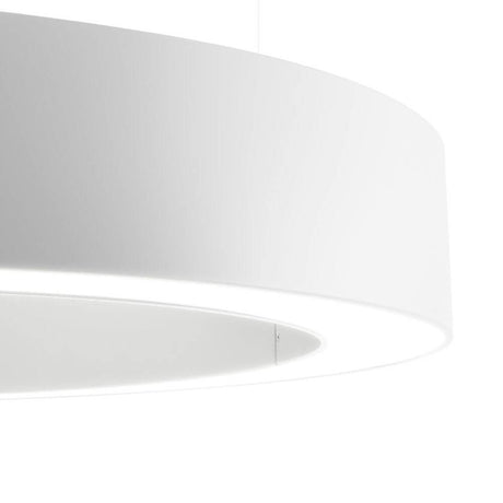 Panzeri Golden Ring LED-riippuvalaisin, himmennettävä, pyöreällä valkoisella alumiinirakenteella ja LED-valaistuksella.