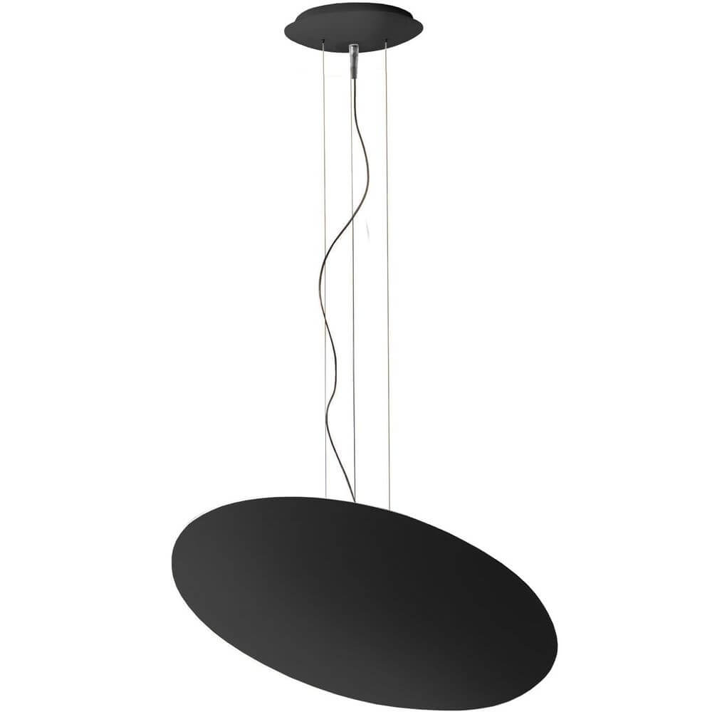 Gong LED-Pendelleuchte Scheibe indirekt Panzeri Schwarz 60cm