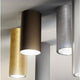 Panzeri One LED-Pendelleuchte in Zylinderform, erhältlich in Weiß, Schwarz, Bronze, Messing und Blattgold.