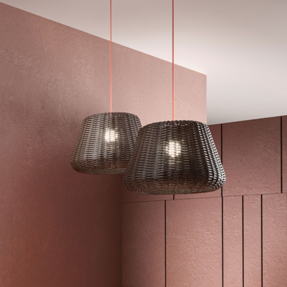 Panzeri Ralph Rattan outdoor pendant light XXL