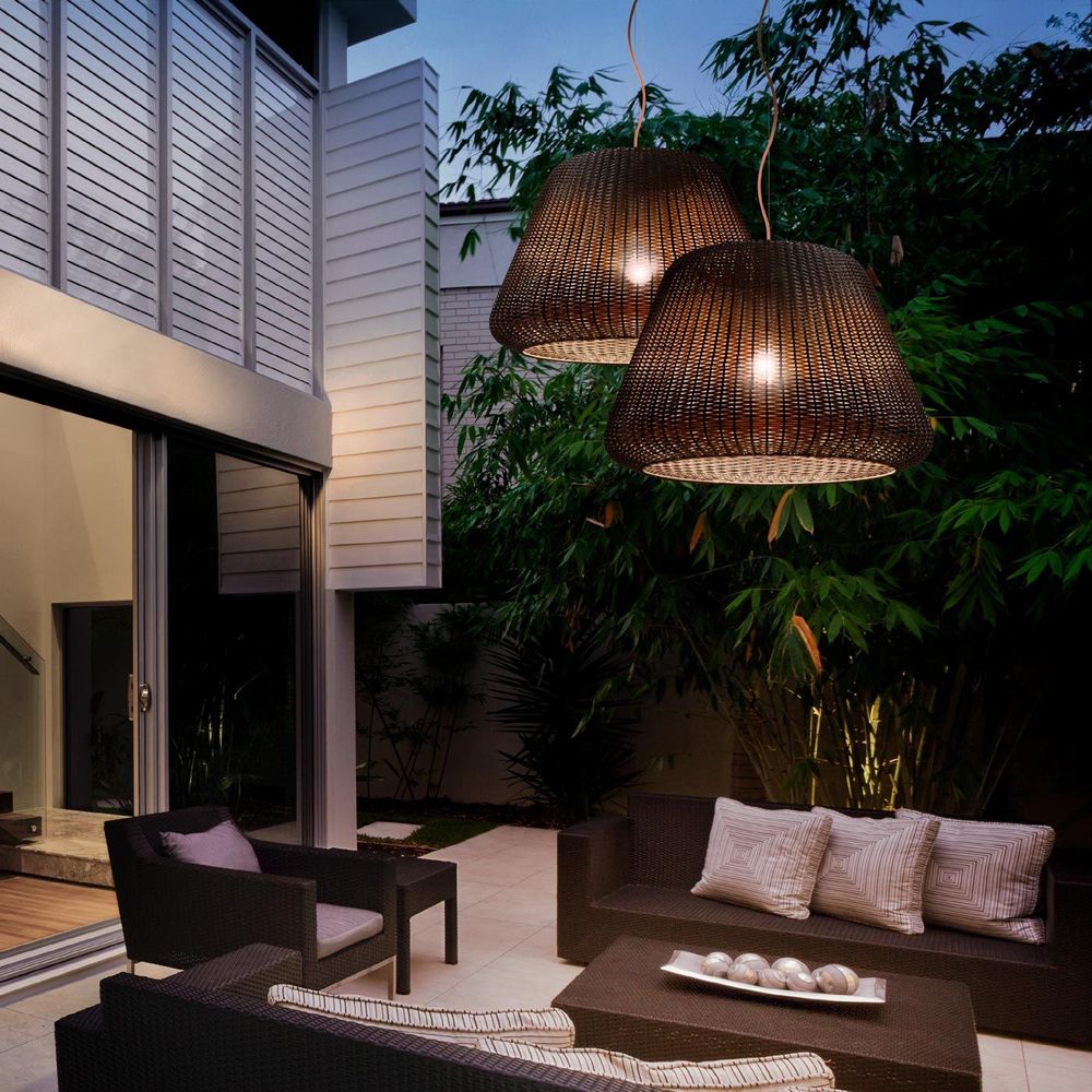 Panzeri Ralph Rattan outdoor pendant light XXL