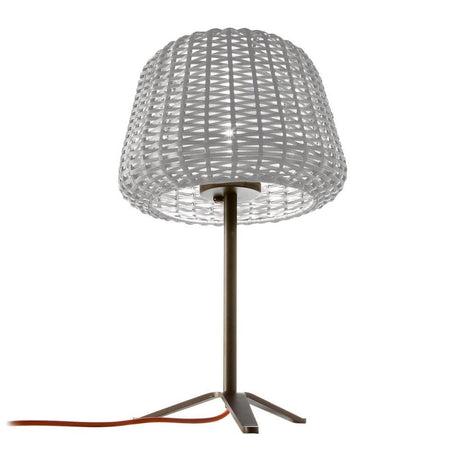 Panzeri Ralph Rattan Außen Tischlampe 58cm - Rattan Tischleuchte für gemütliches Licht im Außenbereich.