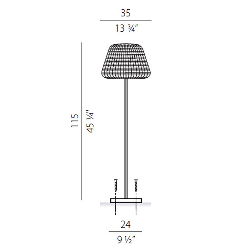 Panzeri Ralph rattan bollard light 115cm