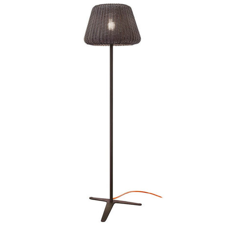 Panzeri Ralph Rattan Floor Lamp 190cm in grey-white, ideal for balcony, terrace and garden.