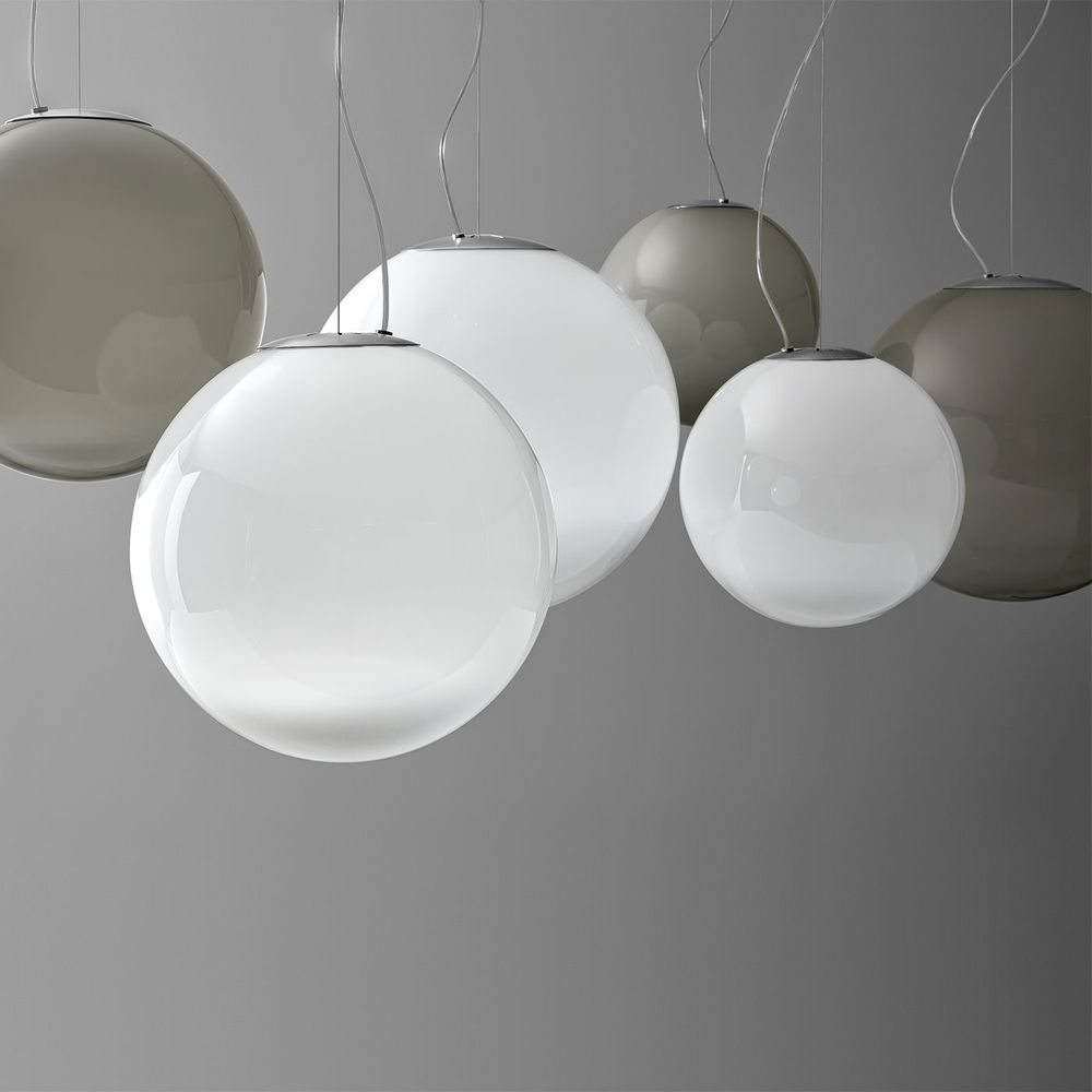 Panzeri Smoke Lampe à suspension en verre soufflé à la bouche