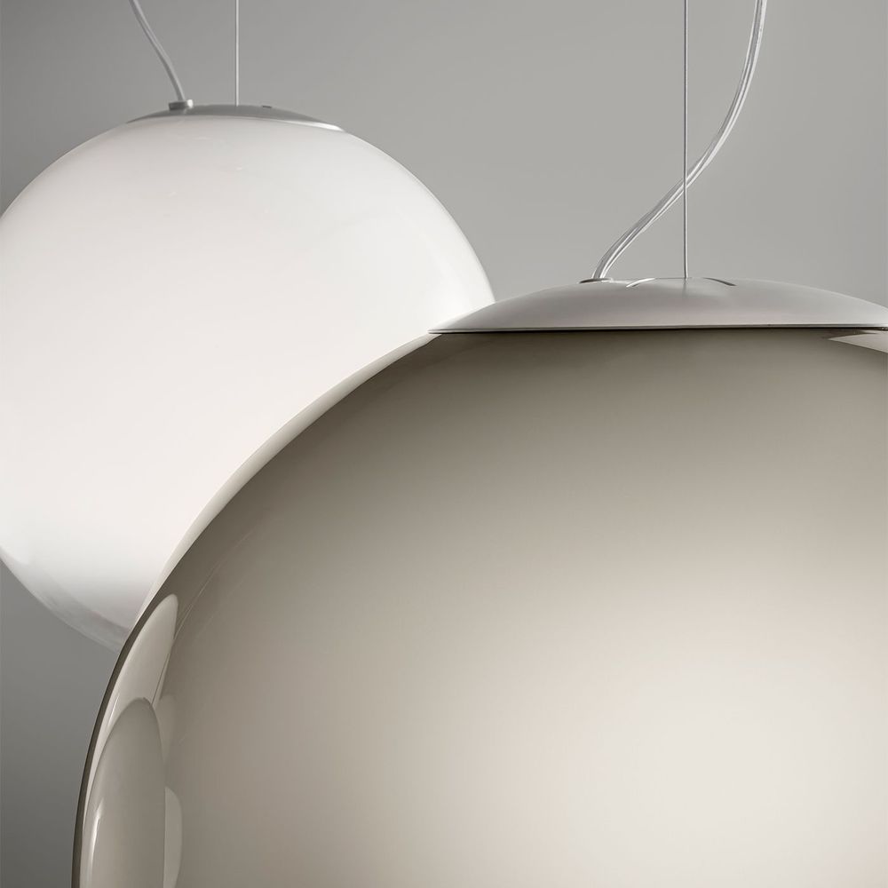 Panzeri Smoke Lampe à suspension en verre soufflé à la bouche