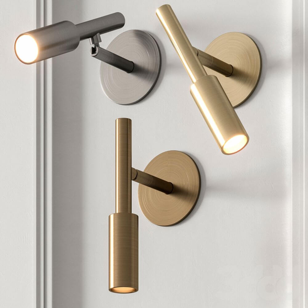 Panzeri Tubino LED Einbau Wandspot in Schwarz und Gold, minimalistisches Design für moderne Innenräume.