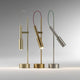 Panzeri Tubino Plus LED-Tischlampe in Gold, Silber und Aluminium mit dimmbarem Licht und flexiblem Kabel.